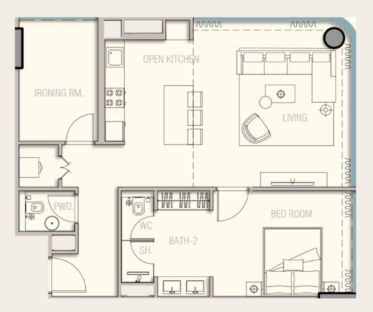 Floor plan — 1 BR