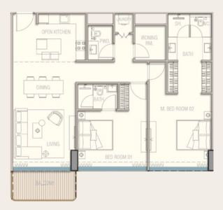 Floor plan — 2 BR