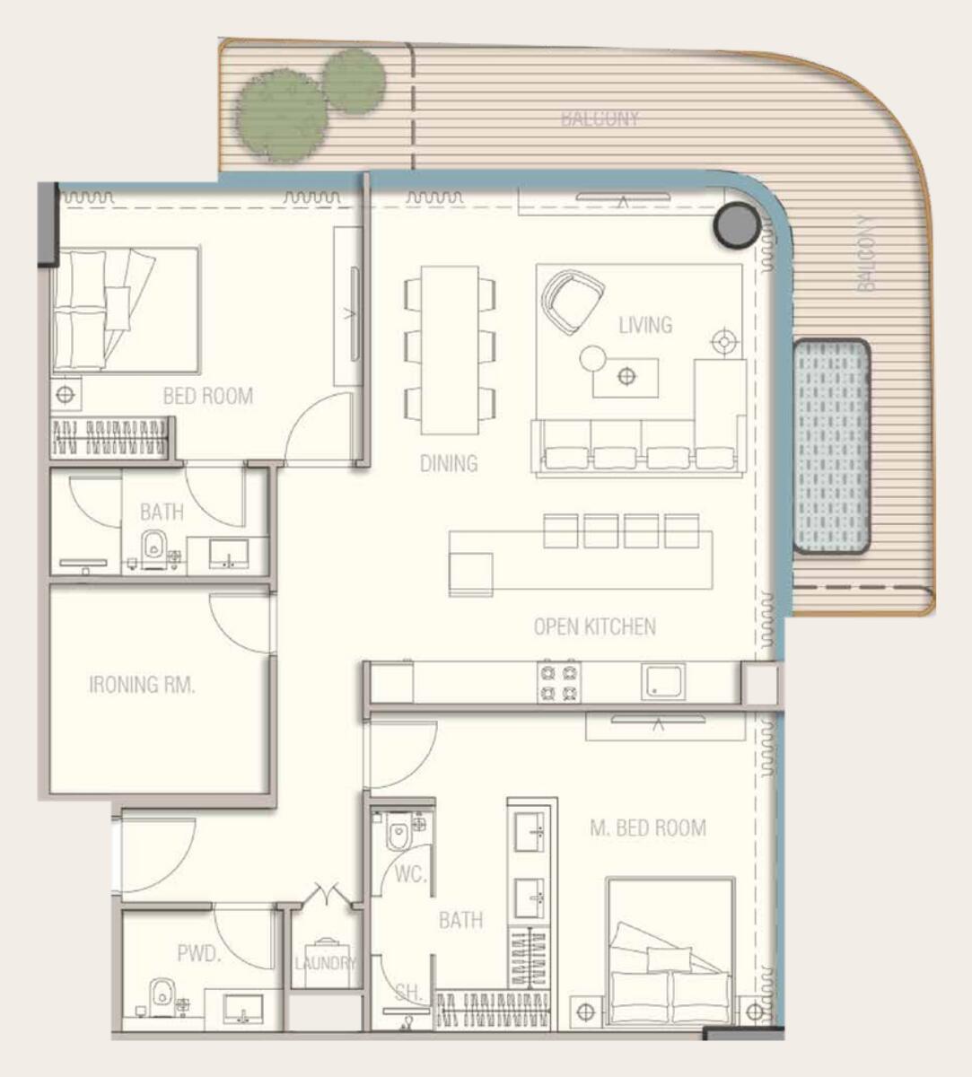 Floor plan — 2 BR