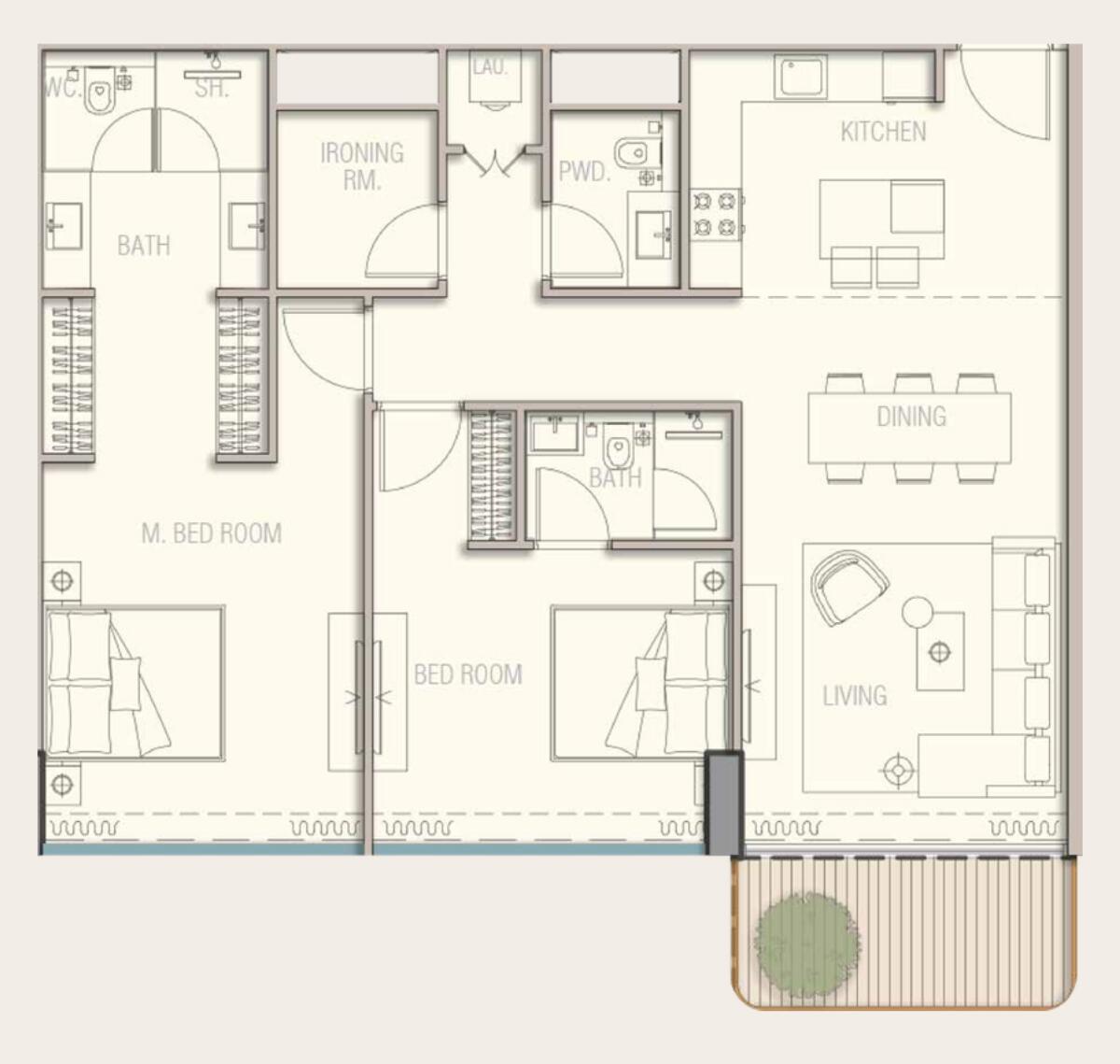 Floor plan — 2 BR