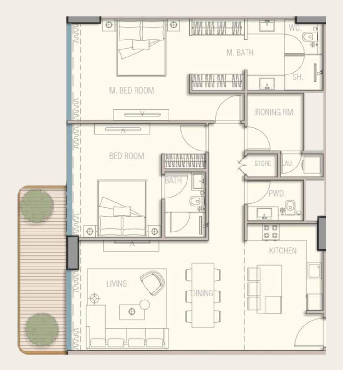 Floor plan — 2 BR