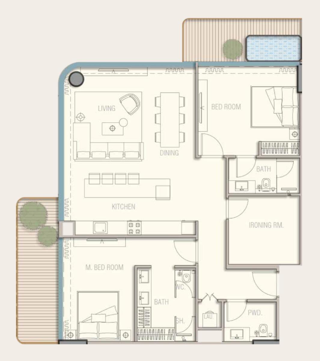 Floor plan — 2 BR