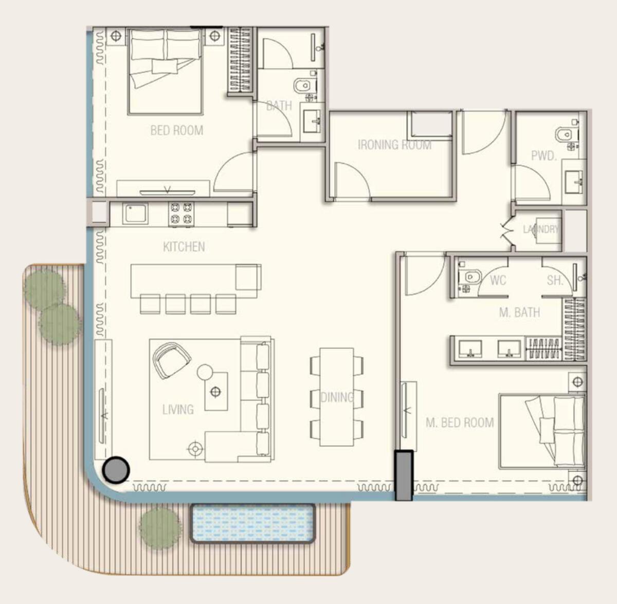 Floor plan — 2 BR