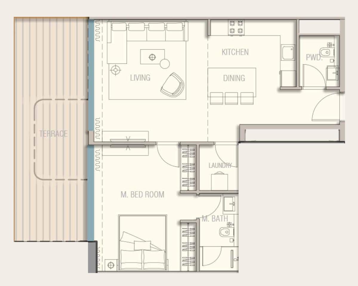 Floor plan — 1 BR