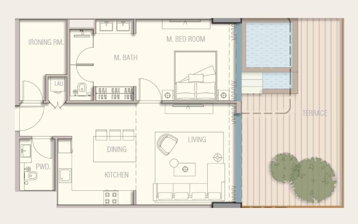 Floor plan — 1 BR