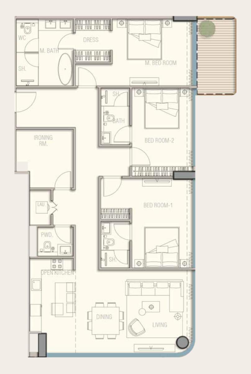 Floor plan — 3 BR