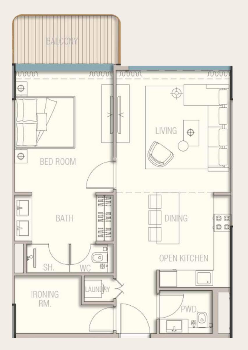 Floor plan — 1 BR