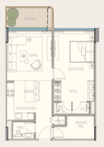 Floor plan — 1 BR