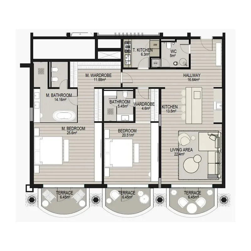 Floor plan — 2 BR