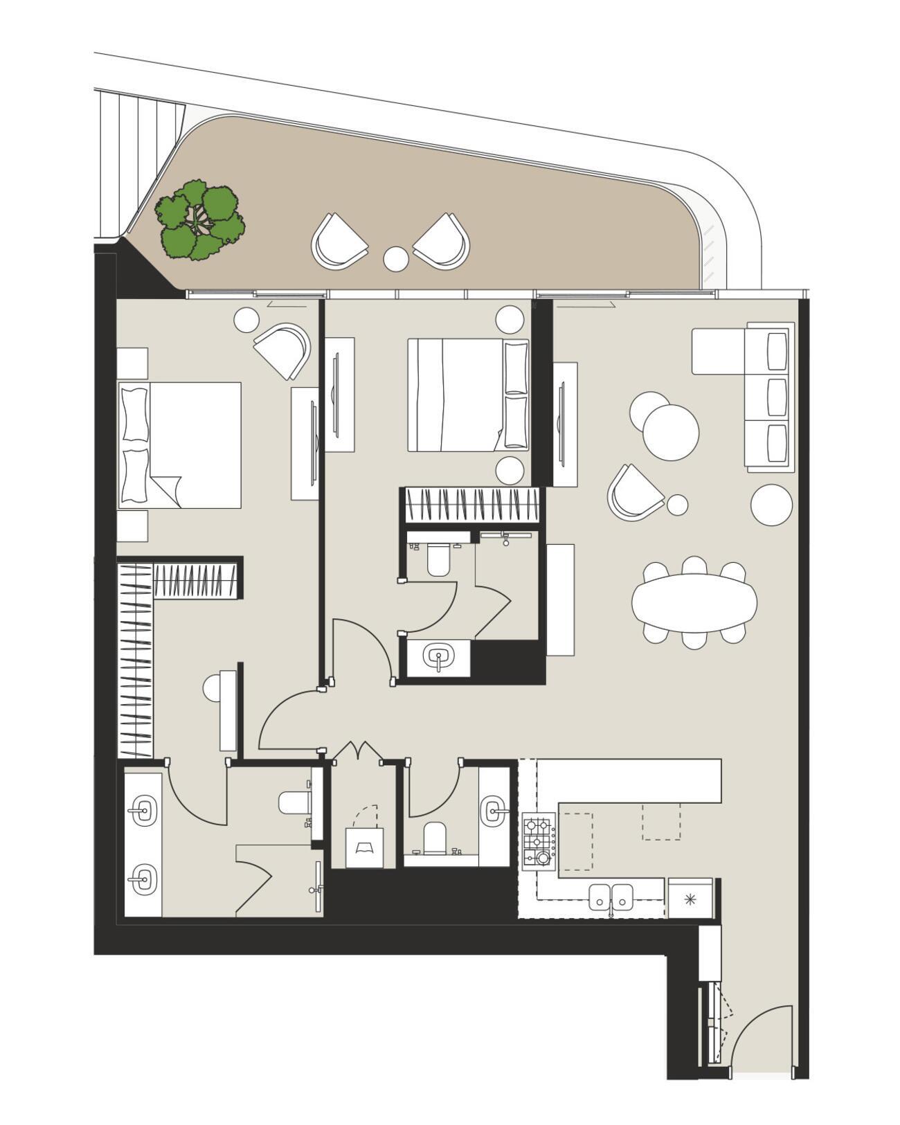 Floor plan — 2 BR