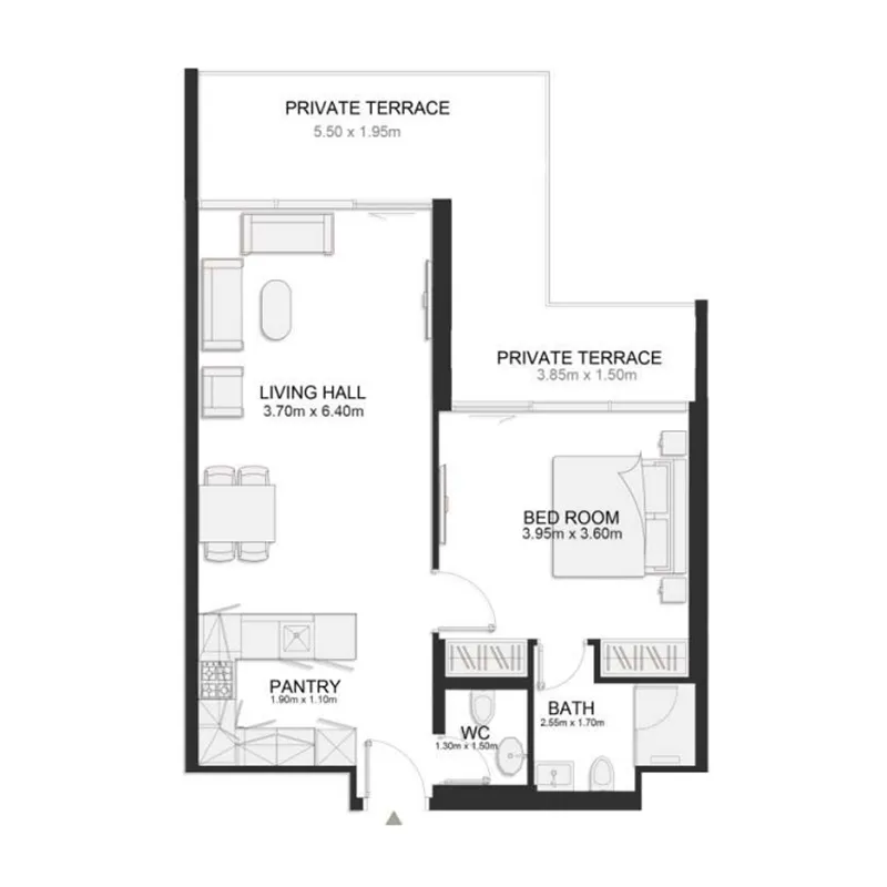 Floor plan — 1 BR