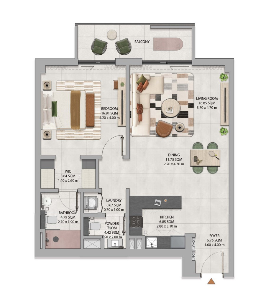 Floor plan — 1 BR