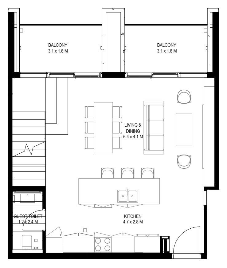Floor plan — 2 BR
