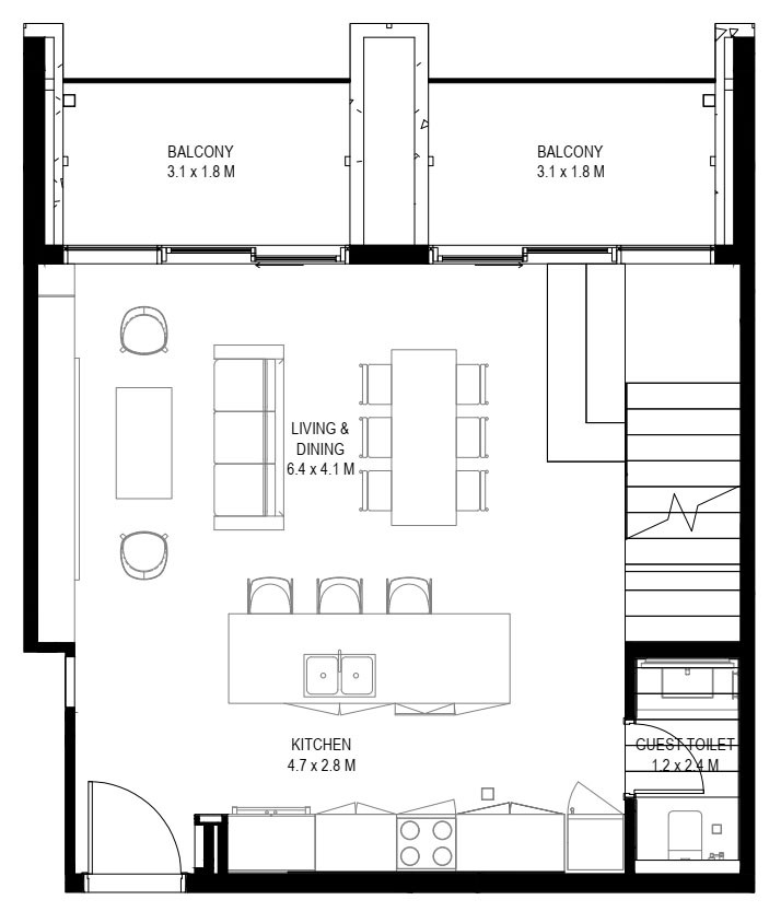 Floor plan — 2 BR