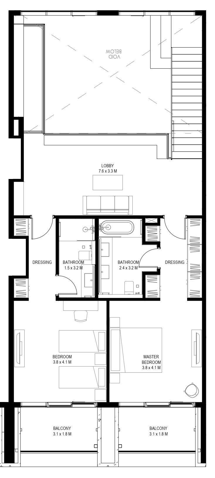 Floor plan — 2 BR