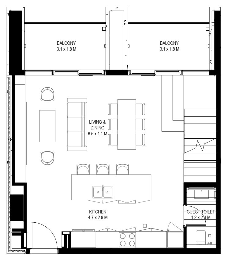 Floor plan — 2 BR