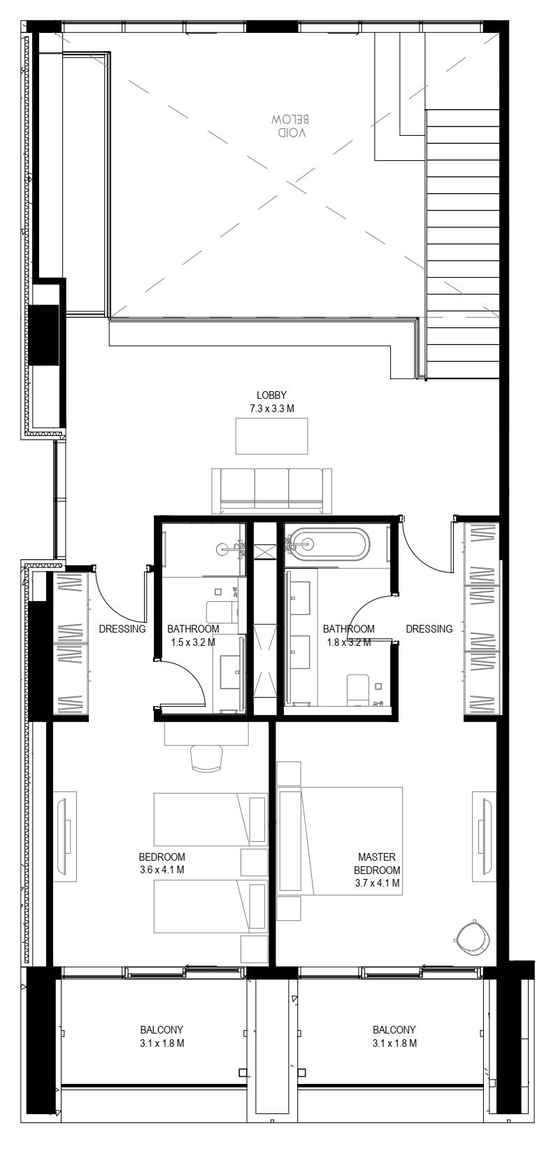 Floor plan — 2 BR