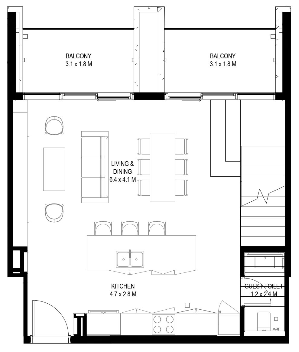 Floor plan — 1 BR
