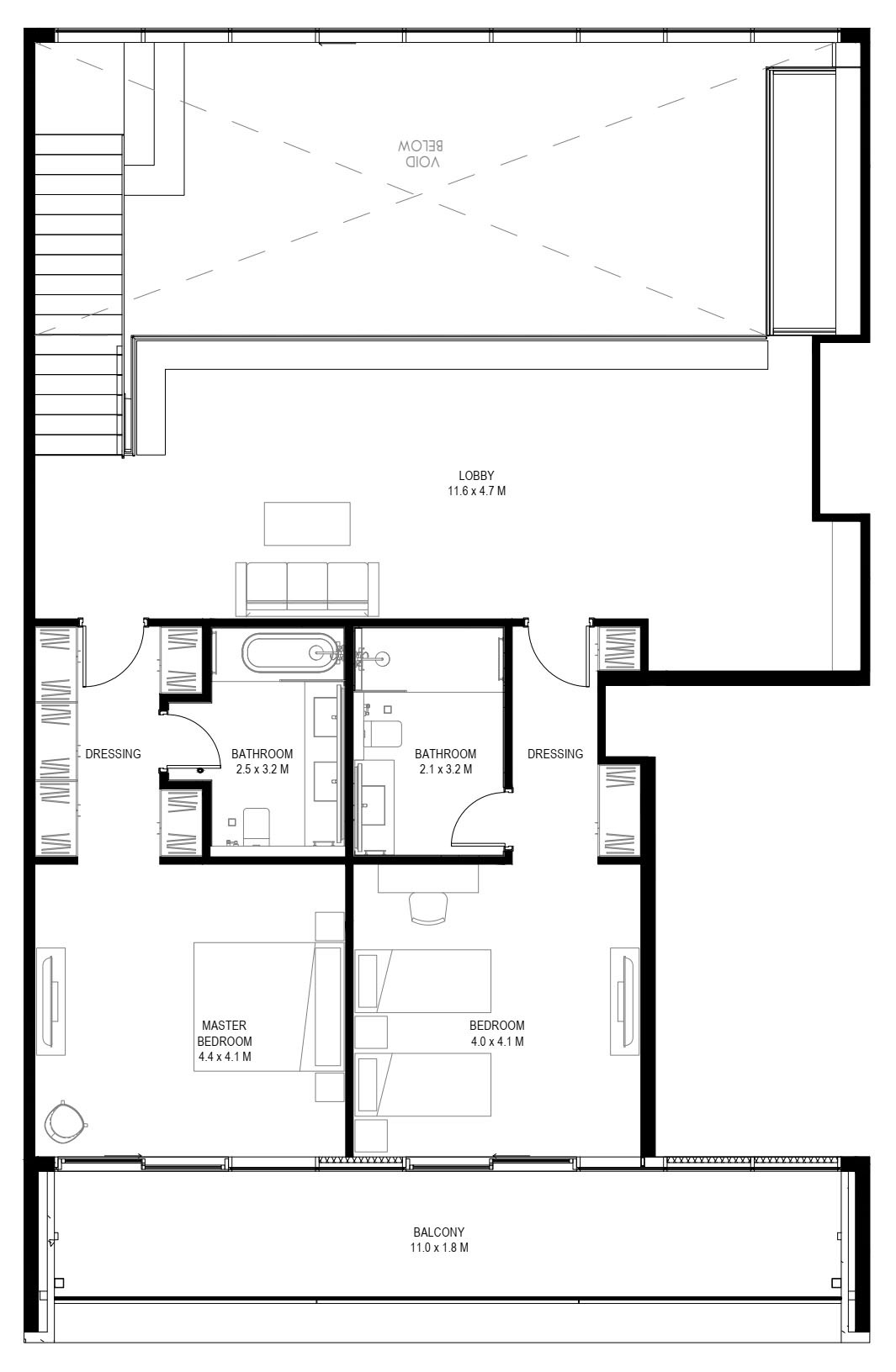 Floor plan — 2 BR