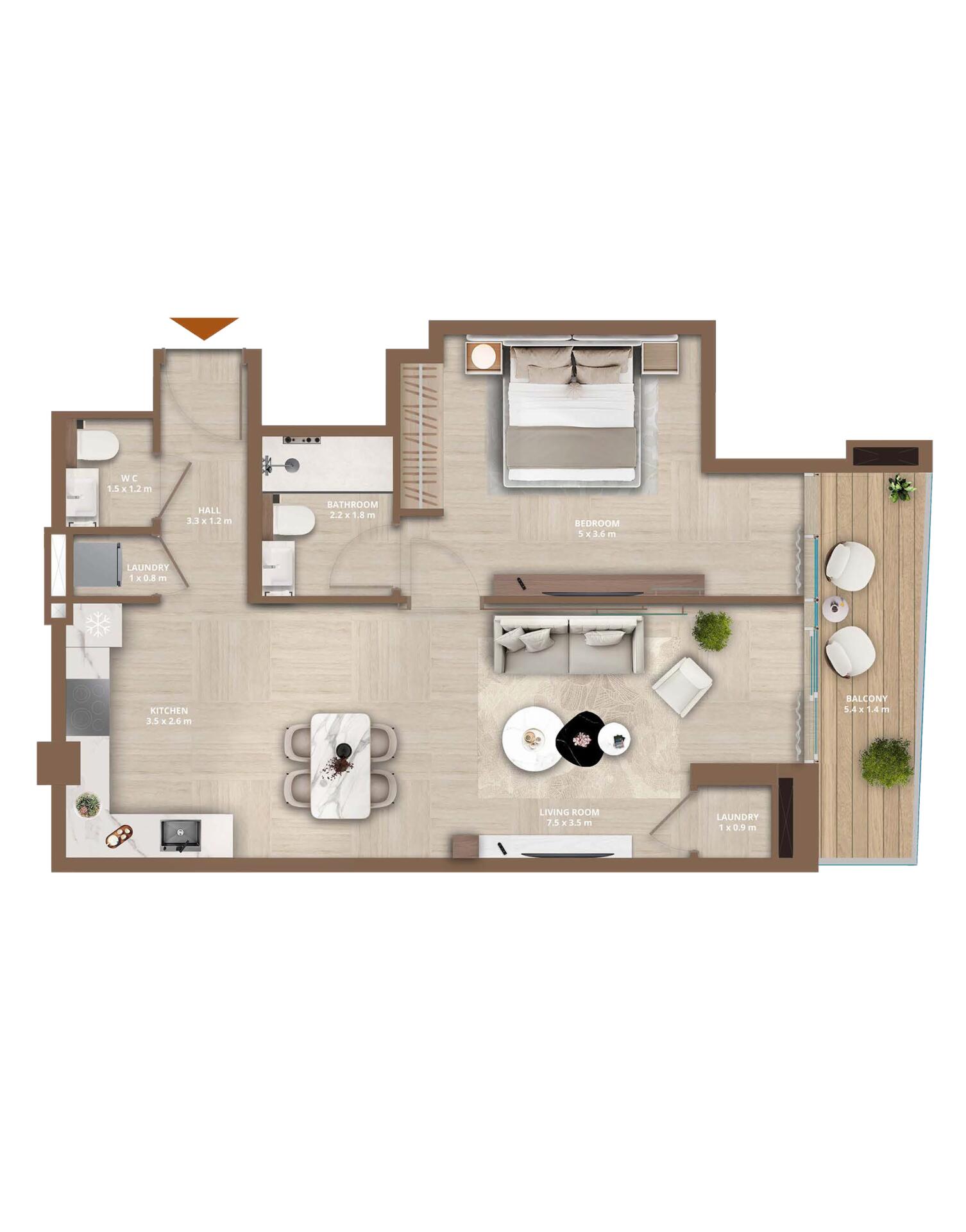 Floor plan — 1 BR
