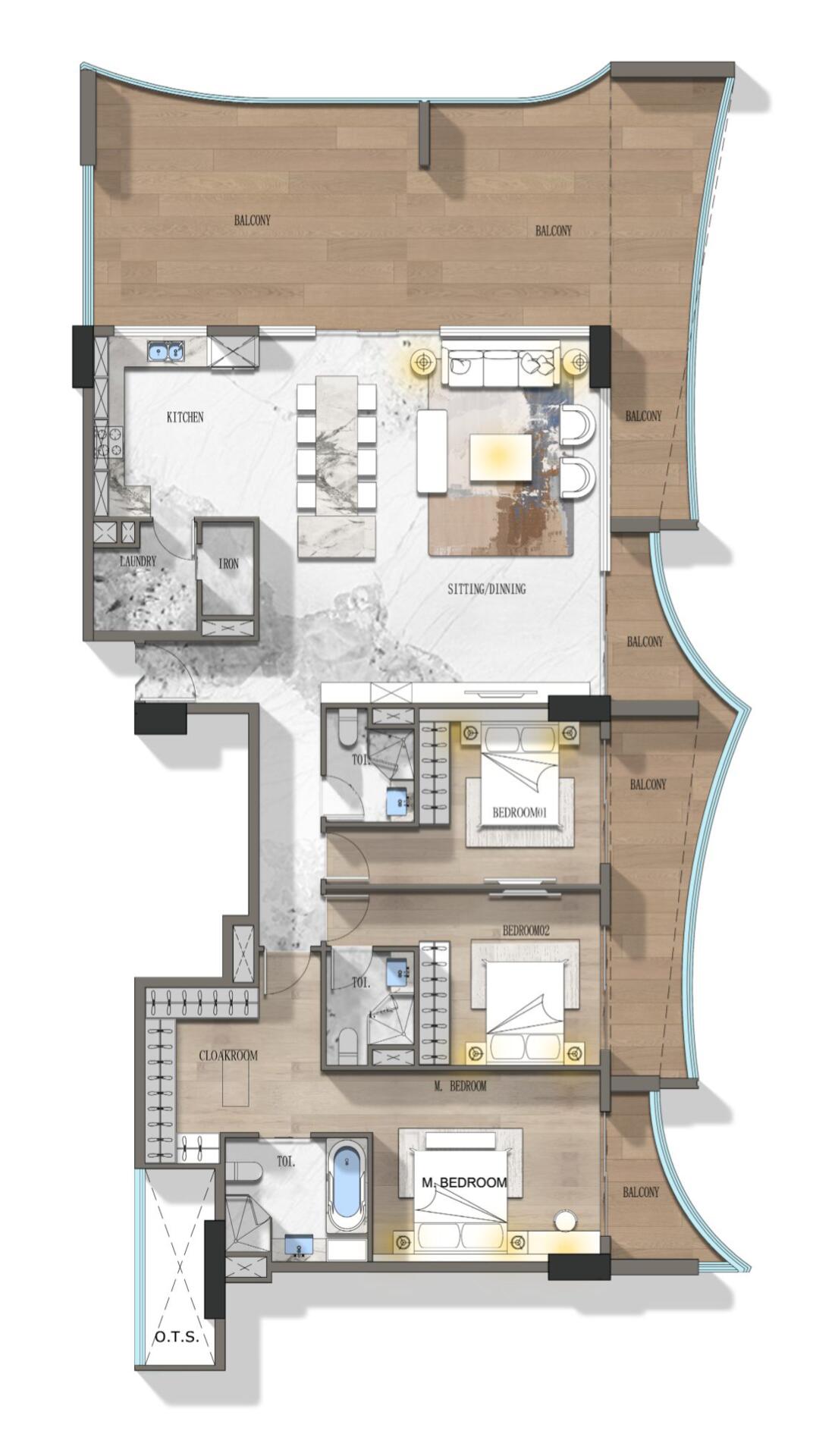 Floor plan — 3 BR