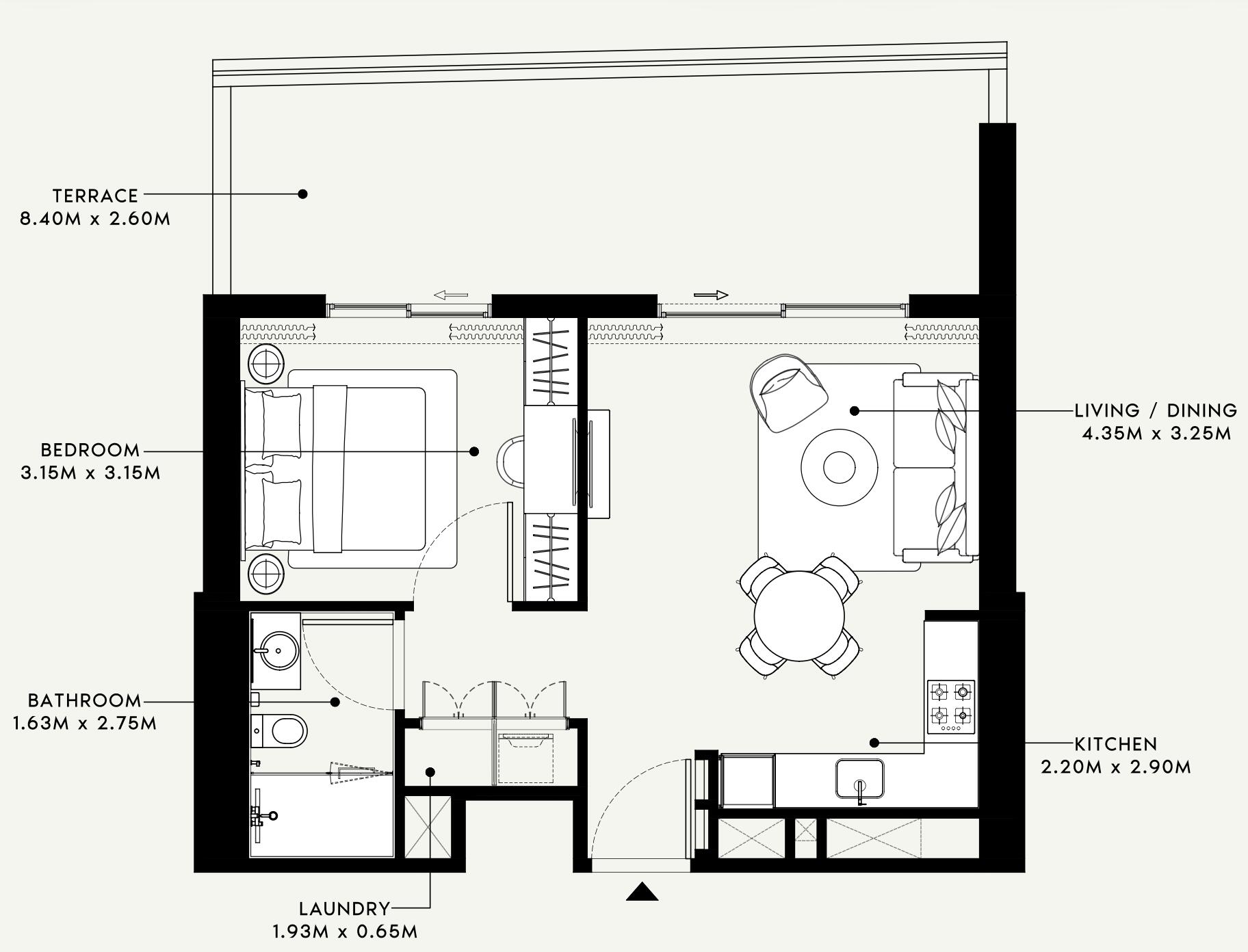 Floor plan — 1 BR