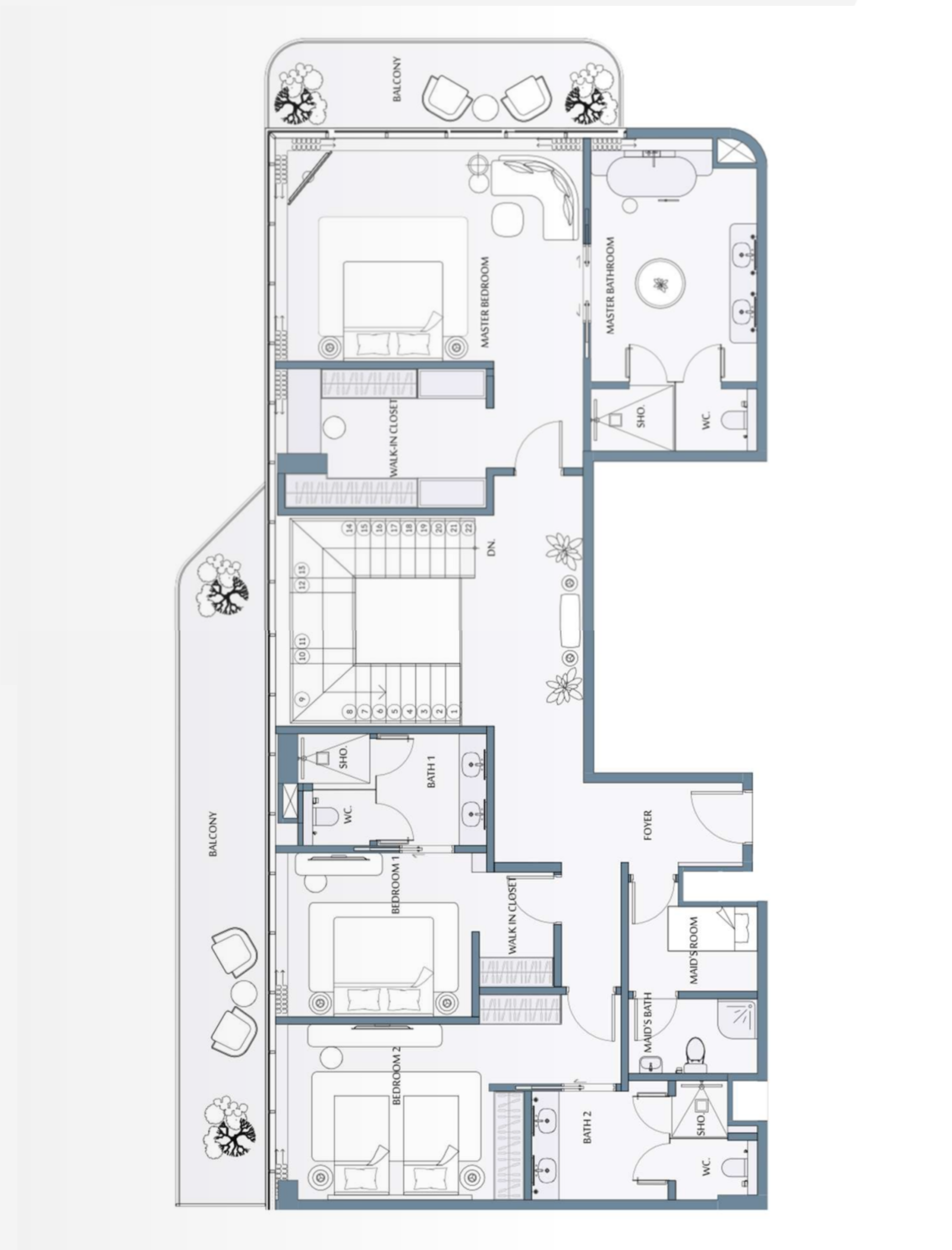 Floor plan — 3 BR