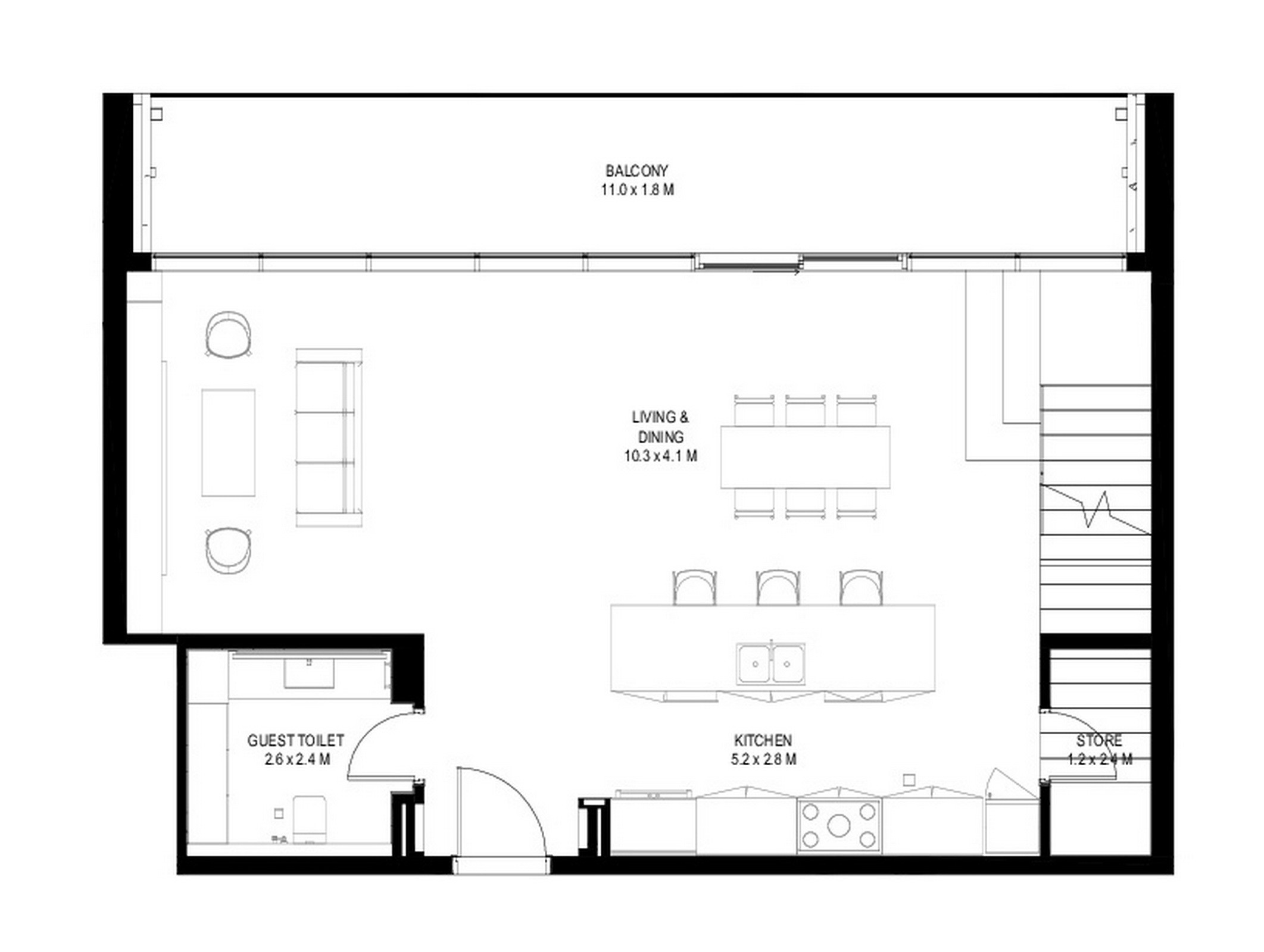 Floor plan — 2 BR