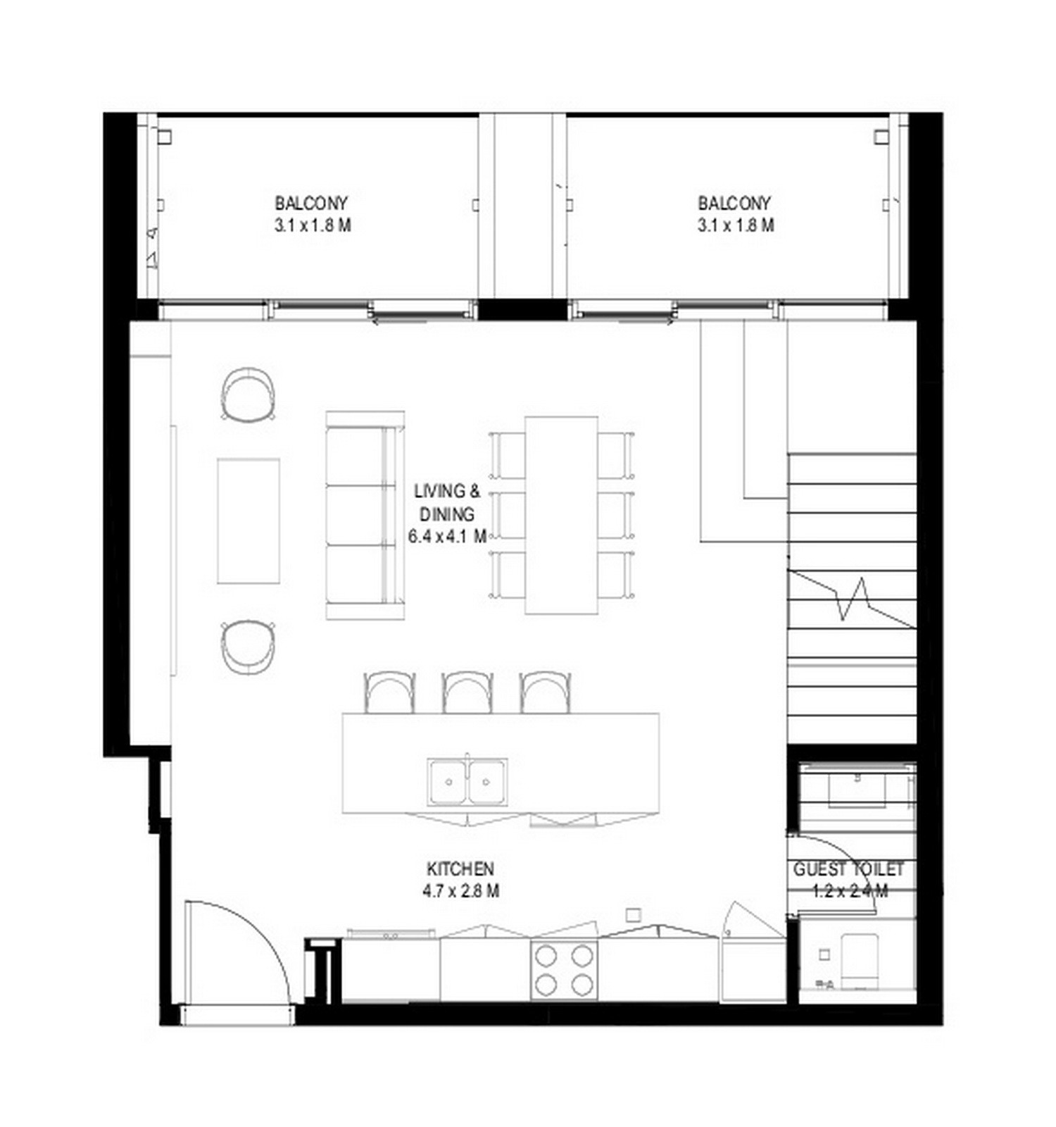 Floor plan — 2 BR