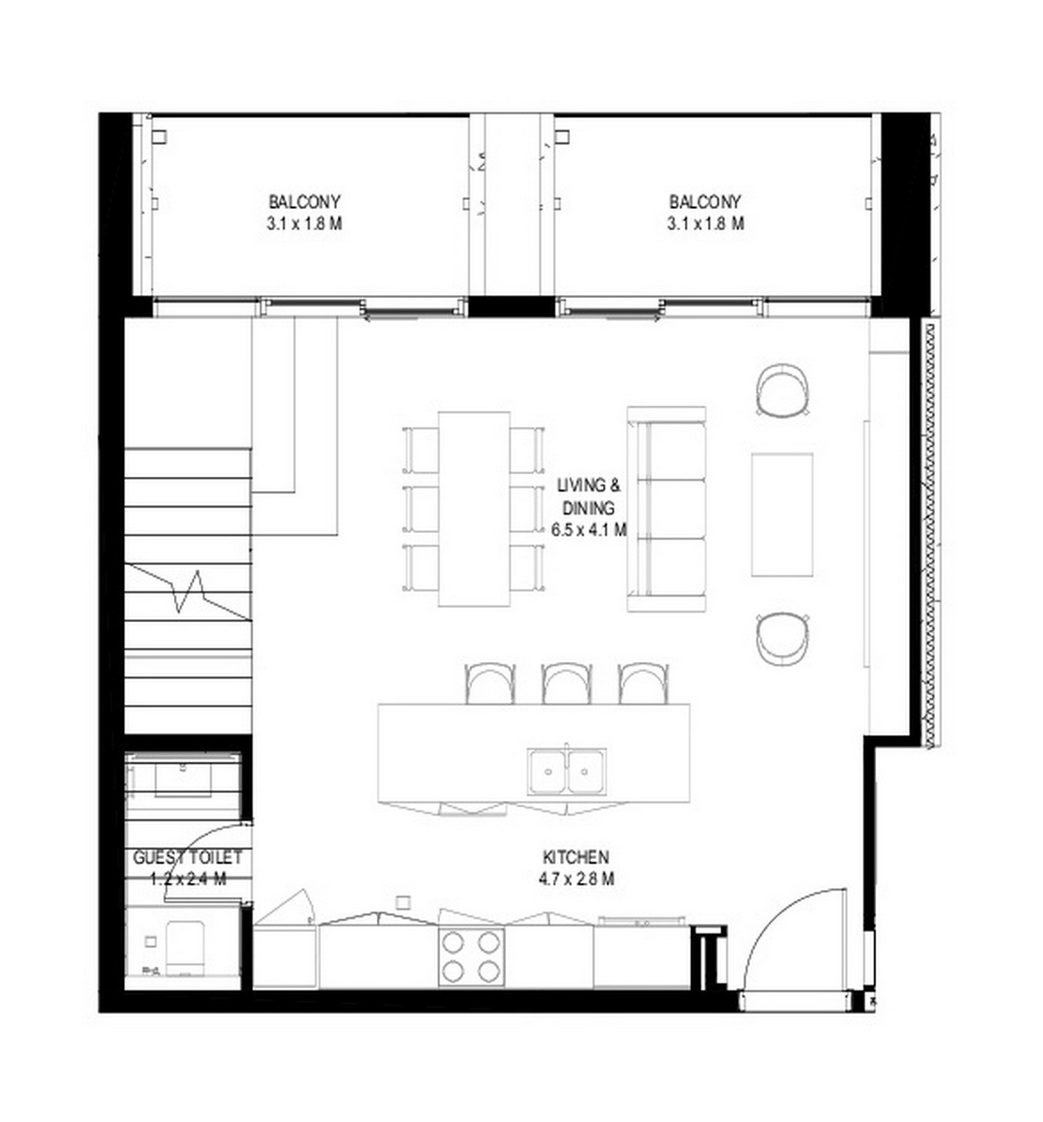Floor plan — 2 BR