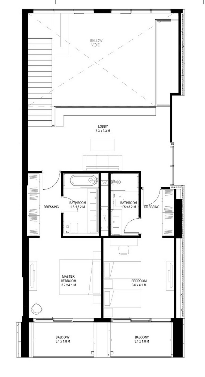Floor plan — 2 BR
