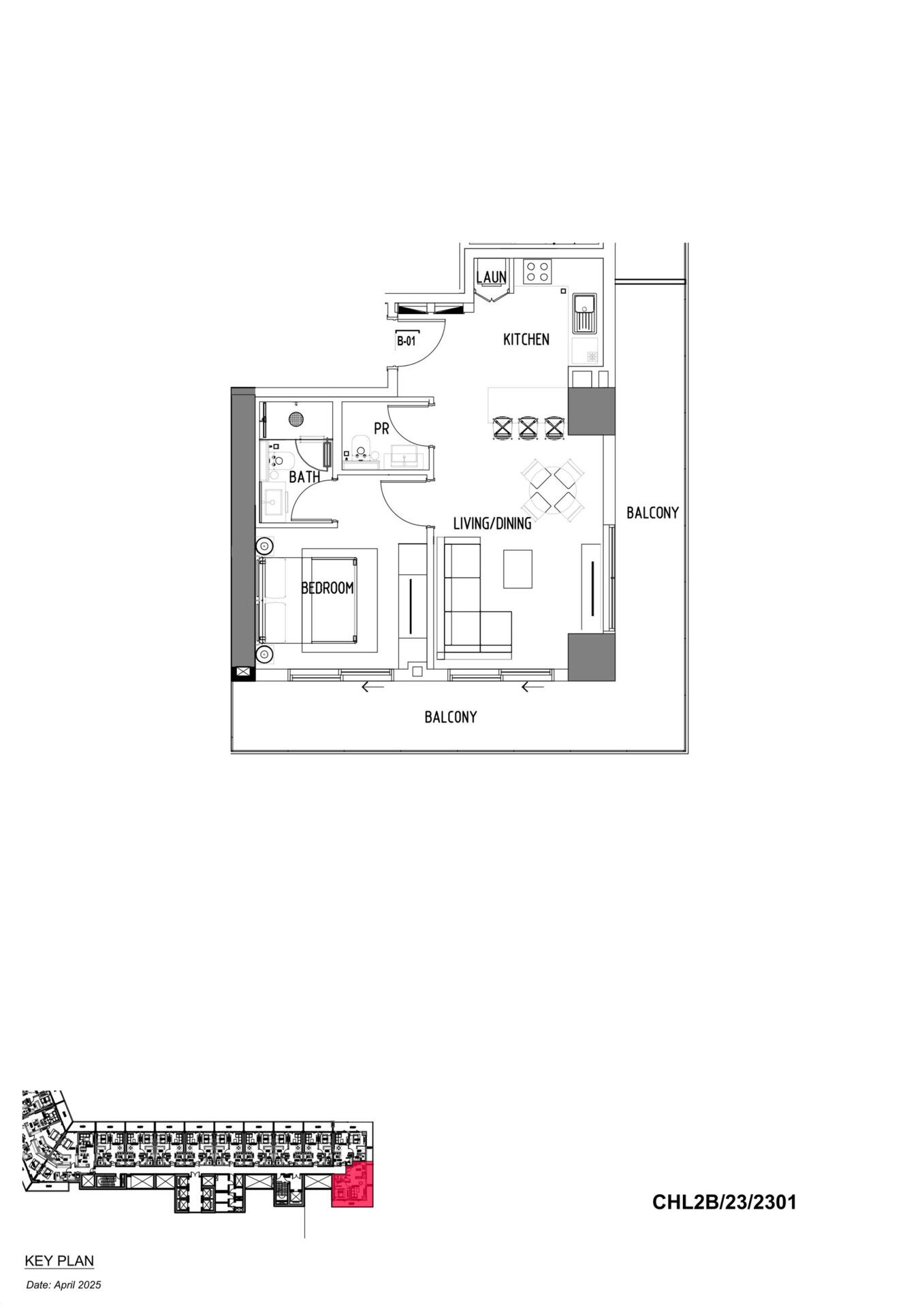 Floor plan — 1 BR