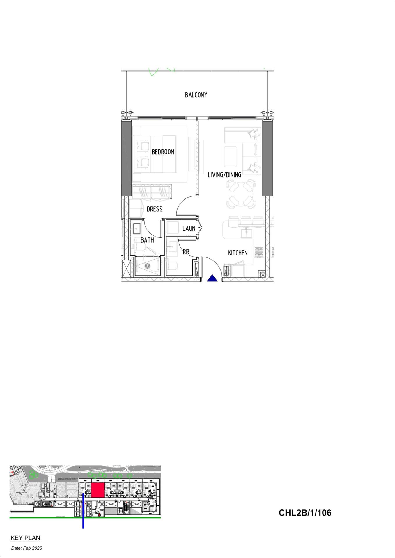 Floor plan — 1 BR