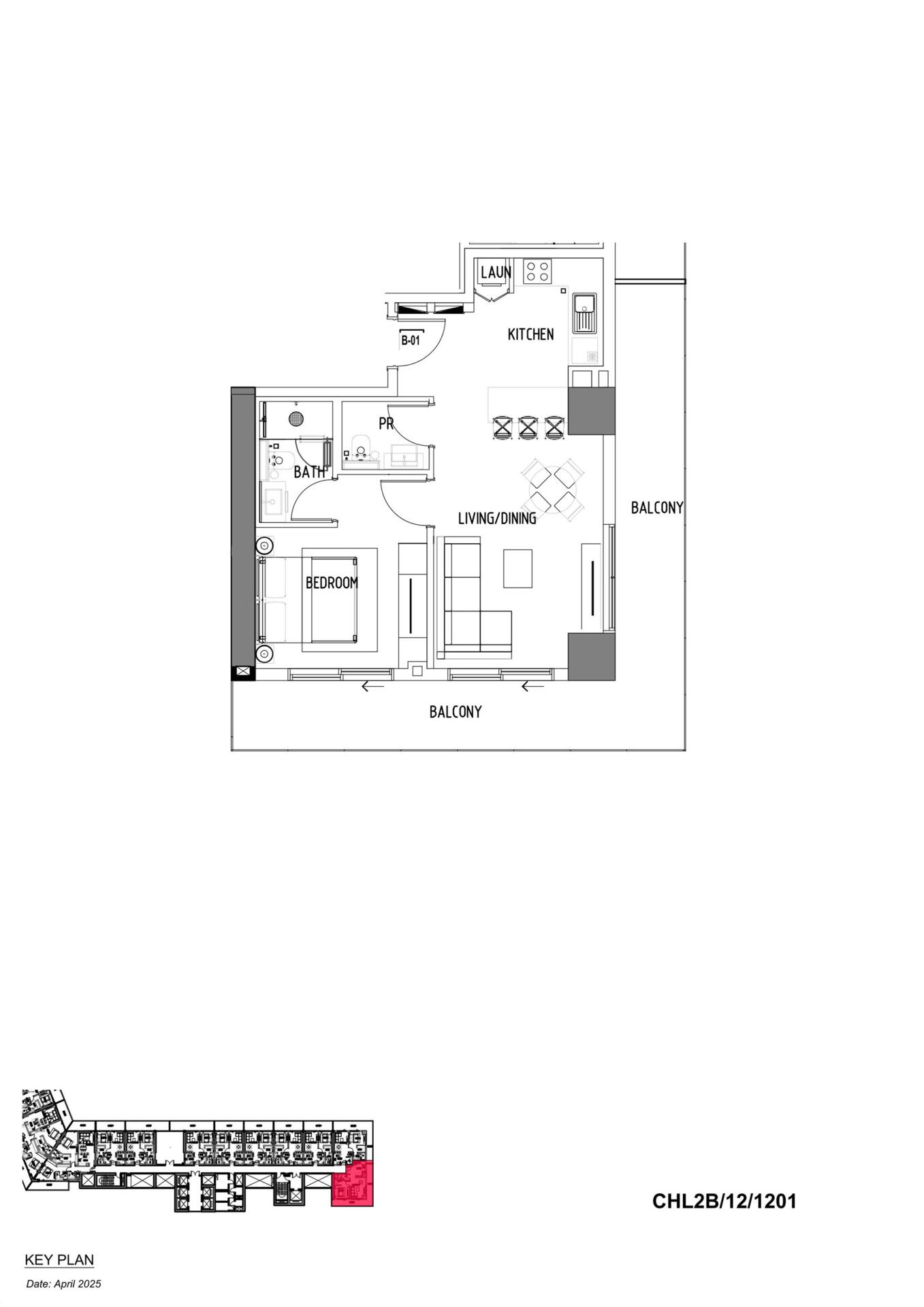 Floor plan — 1 BR