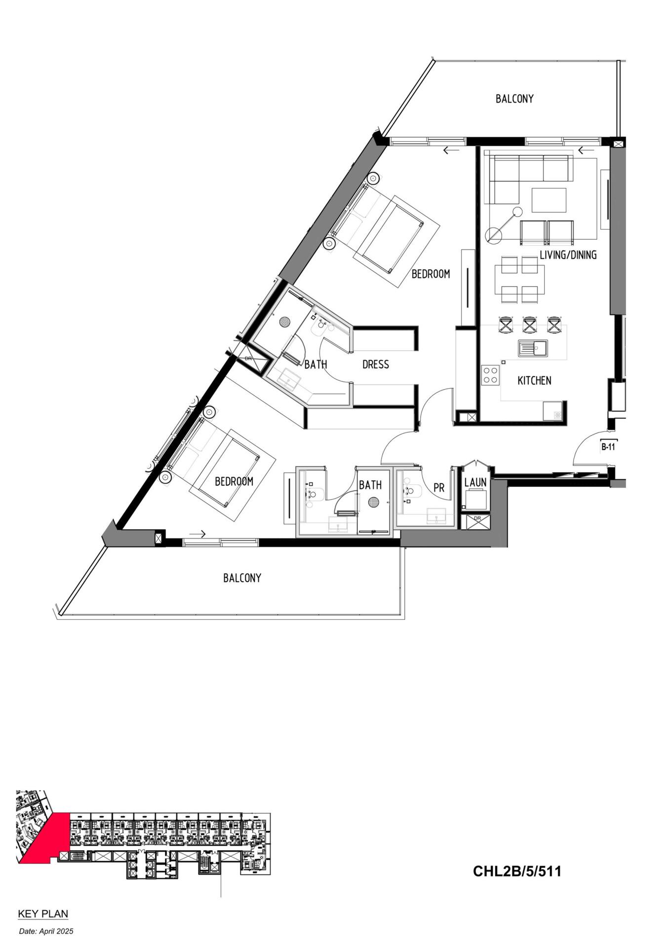Floor plan — 2 BR