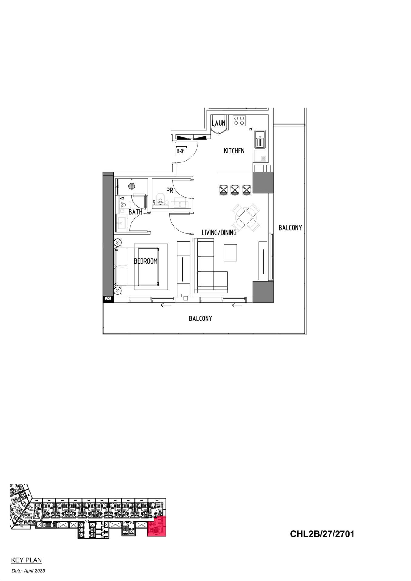 Floor plan — 1 BR