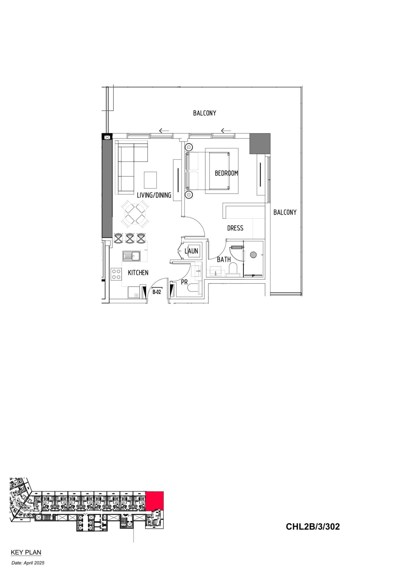Floor plan — 1 BR
