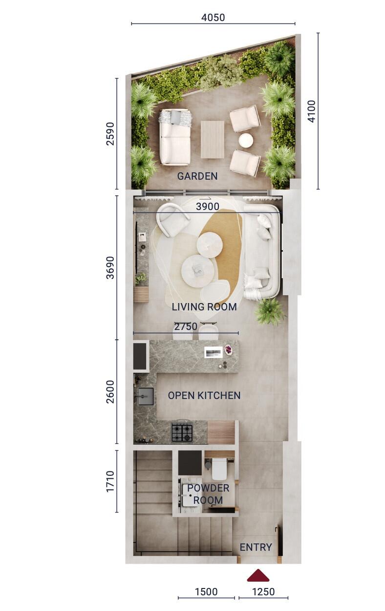 Floor plan — 1 BR