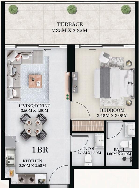 Floor plan — 1 BR