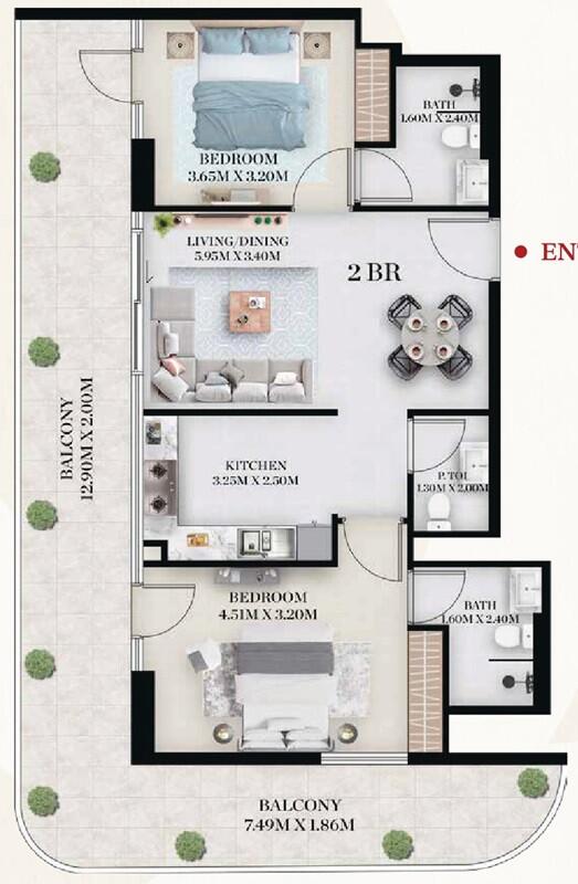 Floor plan — 2 BR