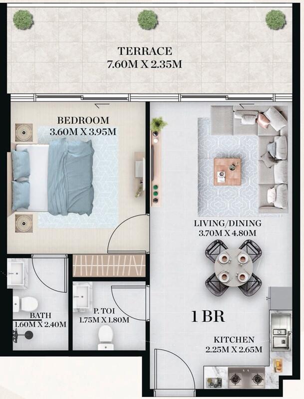 Floor plan — 1 BR