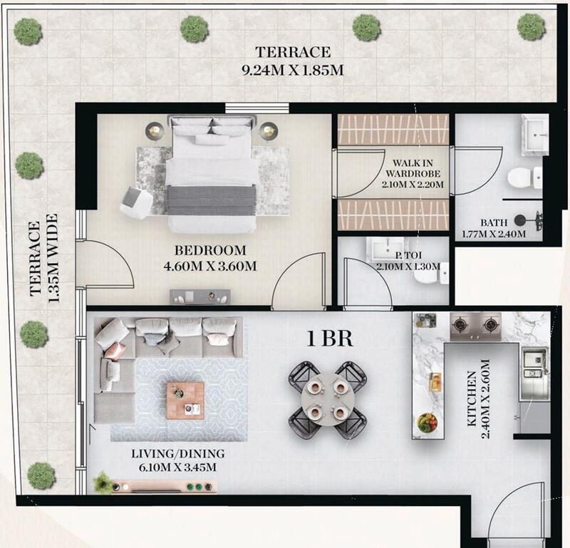 Floor plan — 1 BR