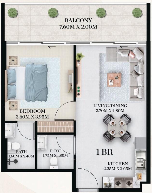 Floor plan — 1 BR