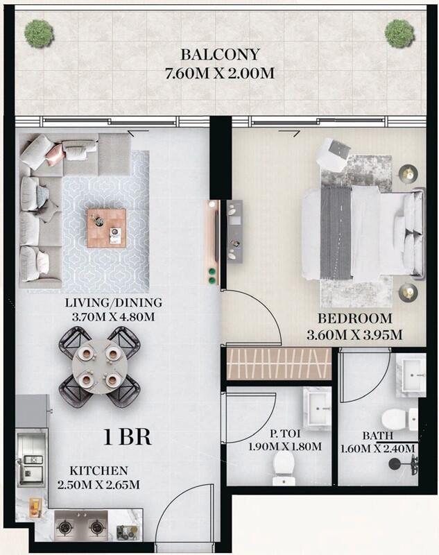 Floor plan — 1 BR