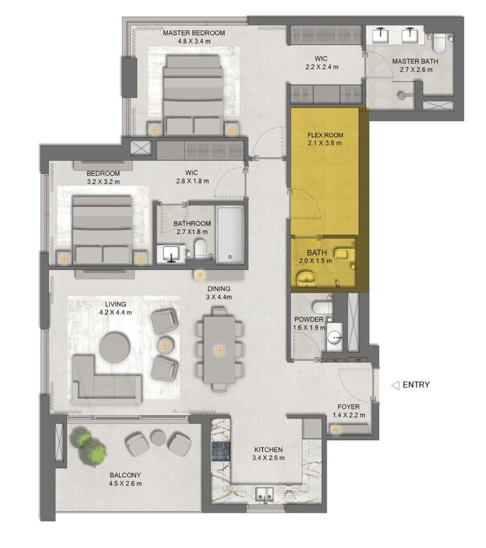 Floor plan — 2 BR