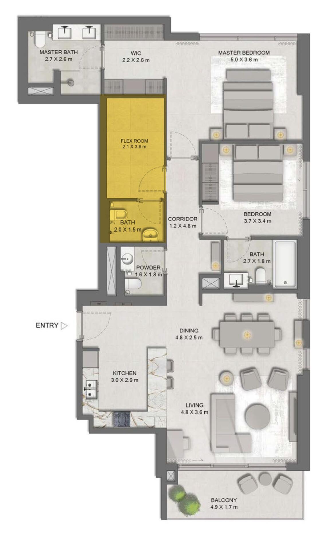 Floor plan — 2 BR