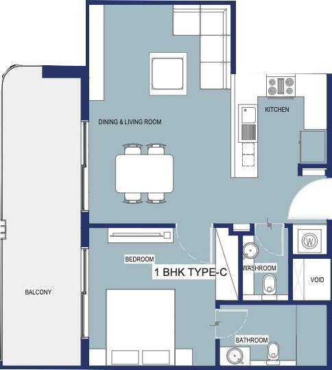 Floor plan — 1 BR