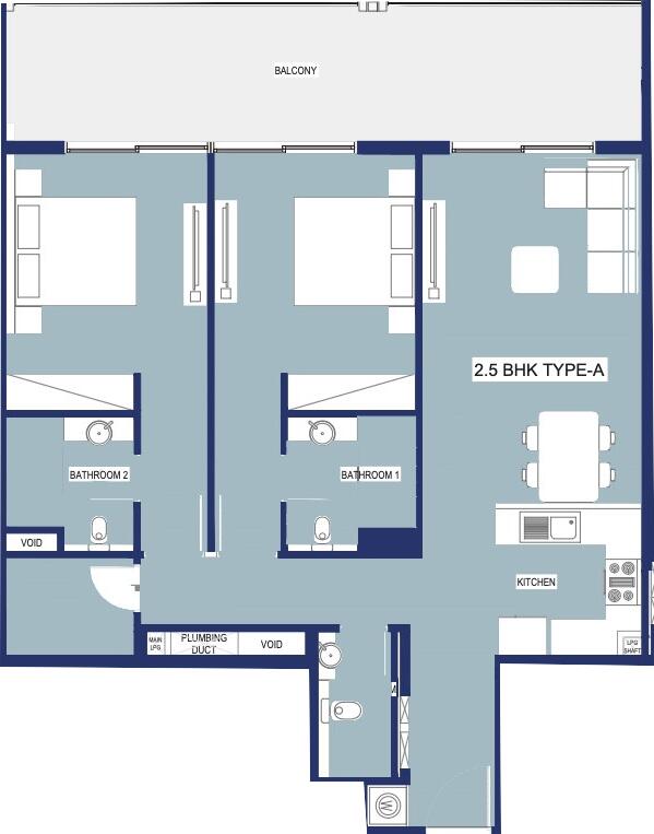 Floor plan — 2 BR