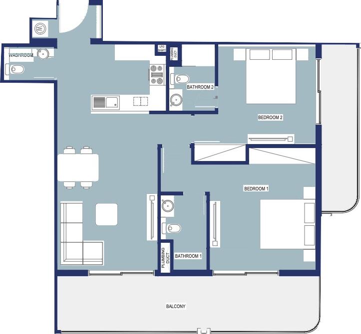 Floor plan — 2 BR