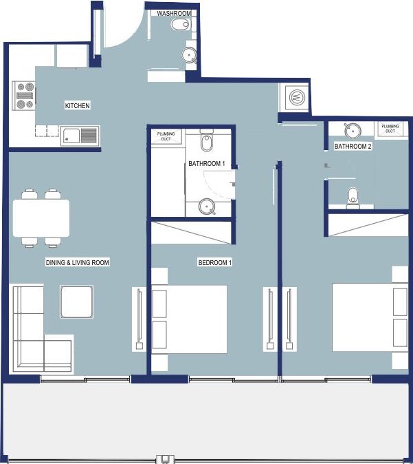 Floor plan — 2 BR